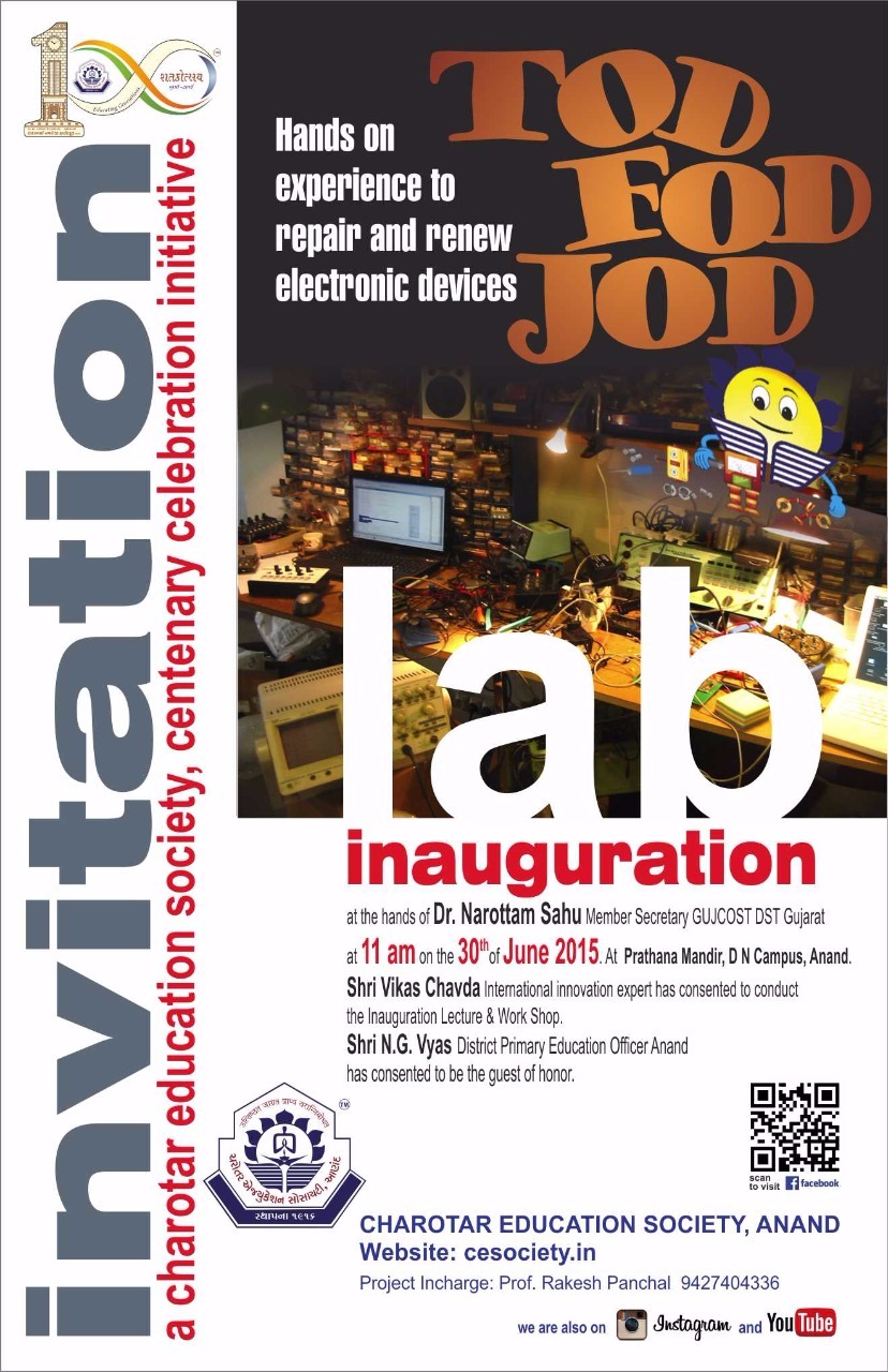 Laboratory Imparting Knowledge about Electronic Repair in Anand